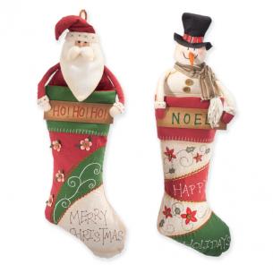 Носочки для подарков с Дедом Морозом и Снеговиком
