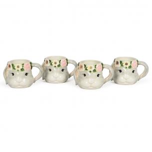 Набор из 4-х чайных чашек в форме кролика "Милый кролик"