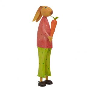 Статуэтка "Кролик с морковкой" металлическая Kanu