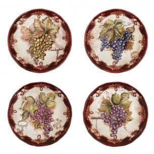 Набор из 4-х суповых тарелок кантри "Секреты виноделов"