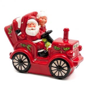 Статуэтка Дед Мороз с бабкой в кабриолете