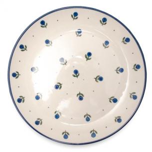 Тарелка обеденная с узором из синих ягод "Голубика"