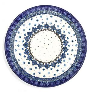 Тарелка обеденная с синим цветочным узором "Васильки"
