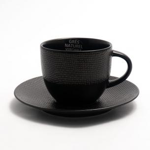 Набор чайных чашек с блюдцами Vesuvio черного цвета, 6 шт.