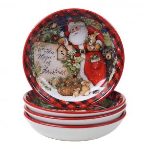 Набор керамических суповых тарелок "Рождество с Сантой"