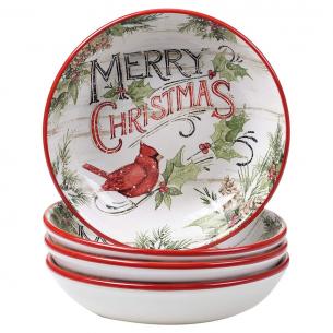 Тарелки для супа из керамики, 4 шт. "Прекрасное Рождество"