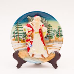 Рождественская настенная тарелка с изображением Деда Мороза