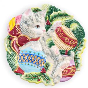 Тарелка декоративная с котятами