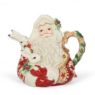 Рождественский керамический заварник в виде Деда Мороза