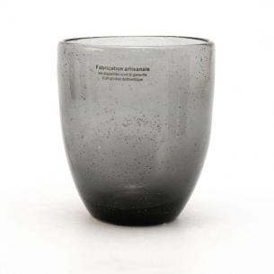 Серый стакан из толстого стекла с пузырьками Bastide