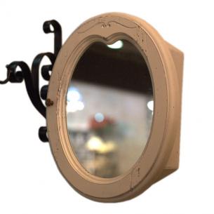 Ключница с зеркалом из антикварного дерева
