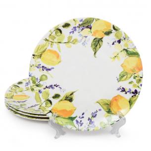 Набор из 4-х небьющихся обеденных тарелок "Аромат лимона"