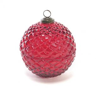 Свеча ароматическая в красном стеклянном шаре "Новогодний шар"
