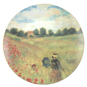 Тарелка декоративная с изображением деревенского пейзажа