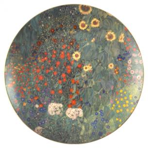 Тарелка декоративная с рисунком из полевых цветов