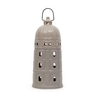 Высокий подсвечник-фонарь из керамики "Пизанская башня"