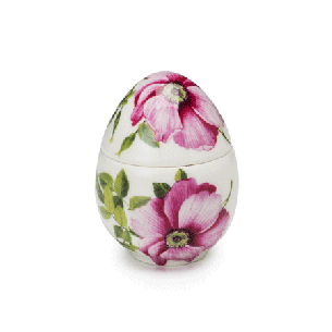 Керамическое яйцо-шкатулка с красочным рисунком "Цветы"