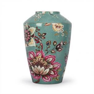 Бирюзовая ваза с изящным цветочным узором Fleurs