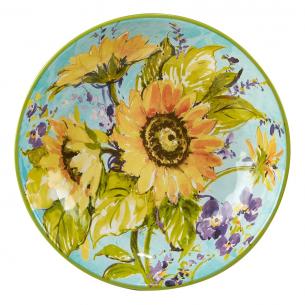 Керамический салатник голубого цвета "Солнечный сад"