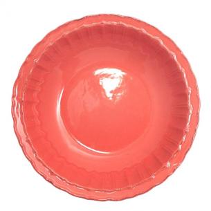 Коралловая керамическая тарелка углубленной формы Dalia