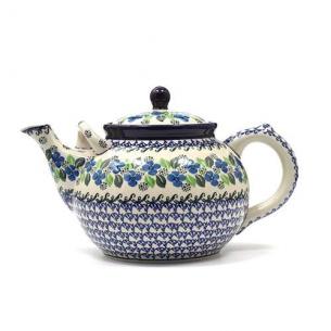 Большой керамический чайник с орнаментом "Вербена"