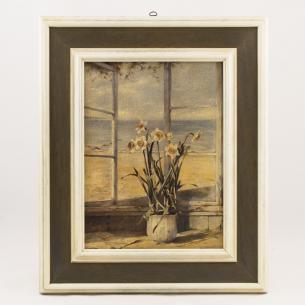 Репродукция картины "Окно с видом на море" художника Де Виленьё Фабрис