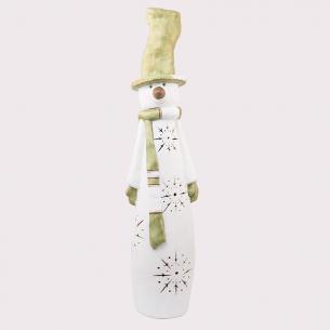 Статуэтка LED "Снеговик" 105 см оливковый