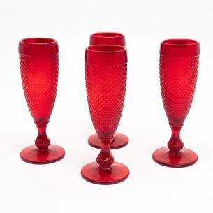 Набор из 4-х бокалов для шампанского красного цвета Vista Alegre