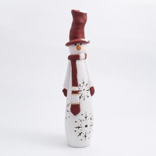 Статуэтка LED «Снеговик в красной шляпе»