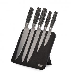 Набор из 5 кухонных ножей на доске