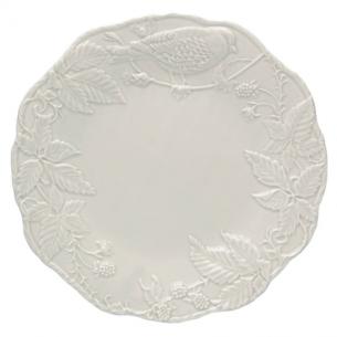 Тарелка подставная белого цвета "Артишок и птица"