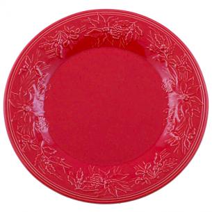 Тарелка подставная с выпуклыми цветами пуансеттии "Зима"
