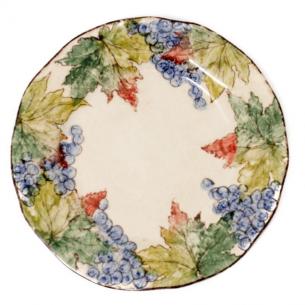 Тарелка обеденная с красочной росписью "Виноград"