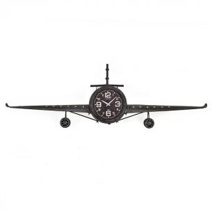 Часы металлические в ретро стиле самолет Fokker Loft Clocks & Co