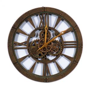 Часы настенные бронзовые в стиле лофт Obwalden Skeleton Clocks