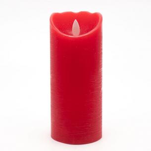 Свеча большая красного цвета с LED-огоньком Bastide