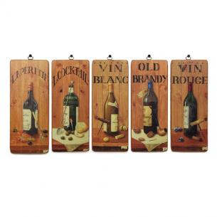 Набор из 5-ти картин с винными бутылками "Сомелье"