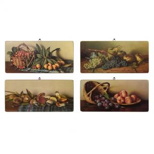 Набор из 4-х картин с фруктами и грибами "Натюрморты"