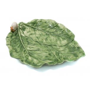 Блюдо глубокое с рельефным декором "Капустный лист"