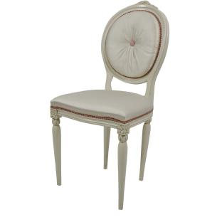 Элегантный стул Frari с ручной резьбой и розовой окантовкой