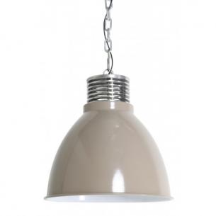 Подвесная лампа на цепочке с серым плафоном в стиле лофт
