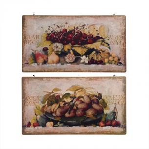 Набор из 2-х картин в старинном стиле "Фрукты и ягоды"