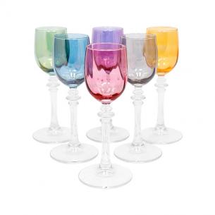 Набор разноцветных бокалов для крепких напитков, 6 шт