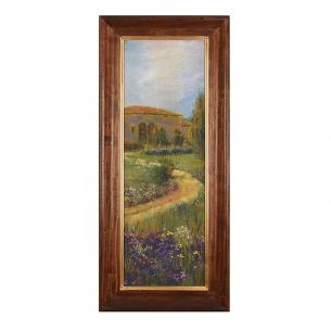 Пейзажная картина в коричневой раме "Лавандовое поле"