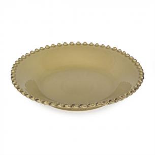 Тарелка для супа керамическая оливкового цвета Pearl