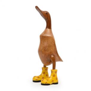 Деревянная статуэтка-утка в желтых ботинках