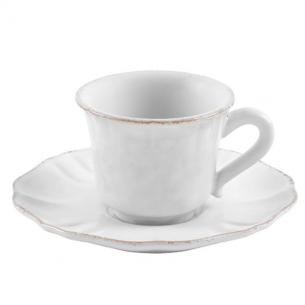 Чашки для кофе с блюдцами, набор 6 шт. Impressions white