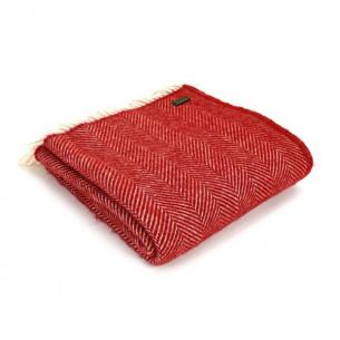 Плед Tweedmill Fishbone Red 150×183 см красный