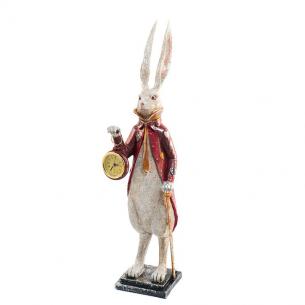 Статуэтка-часы из полирезина "Кролик с часами"