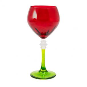 Набор красно-зеленых бокалов для вина, 6 шт
